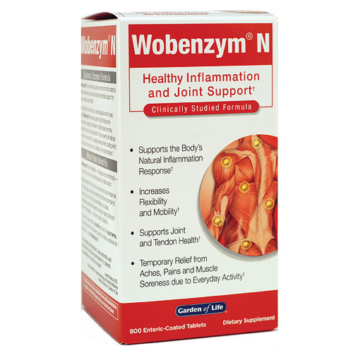 Wobenzym N, 800 Enteric-Coated Tablets, Garden of Life