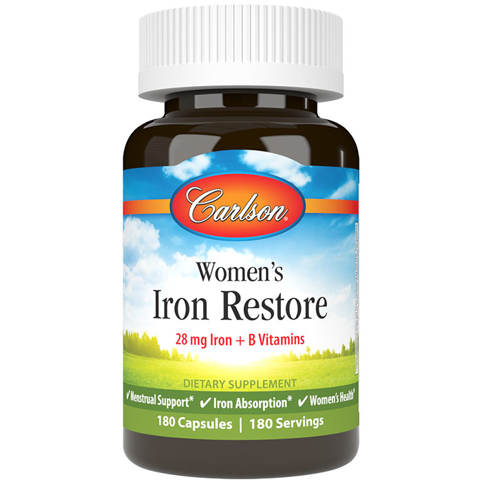 Womens Iron Restore, Value Size, 180 Capsules, Carlson Labs