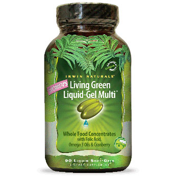 Womens Living Green Liquid-Gel Multi, 120 Liquid Soft-Gels, Irwin Naturals