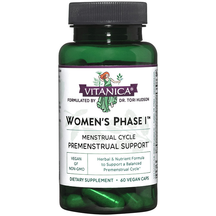 Womens Phase I, Premenstrual Support, 60 Vegetarian Capsules, Vitanica