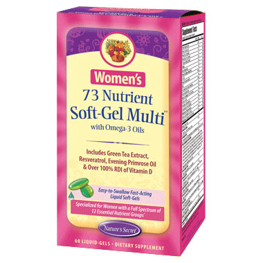 Womens 73 Nutrient Multi with Omega-3 Oils, 60 Softgels, Natures Secret