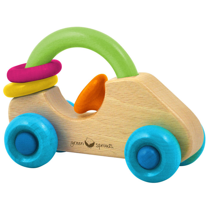 Wooden Car Rattle, 1 Unit, Green Sprouts Baby Products