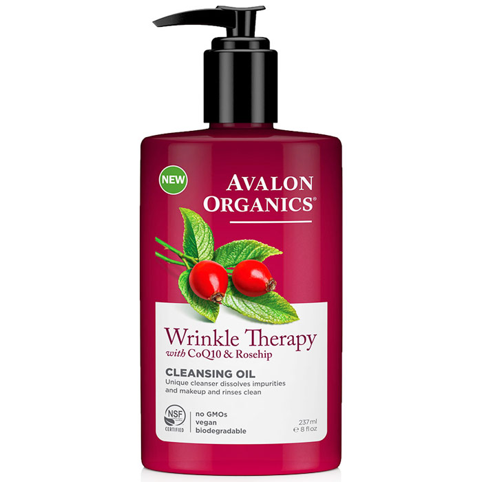 Wrinkle Therapy Cleansing Oil with CoQ10 & Rosehip, 8 oz, Avalon Organics