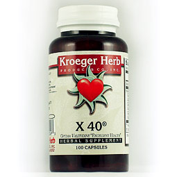 X-40, 100 Vegetarian Capsules, Kroeger Herb
