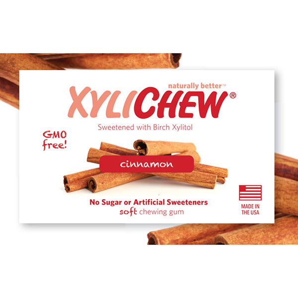 XyliChew Sugar Free Chewing Gum, Cinnamon, 60 Pieces