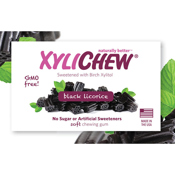 XyliChew Sugar Free Chewing Gum, Licorice, 60 Pieces