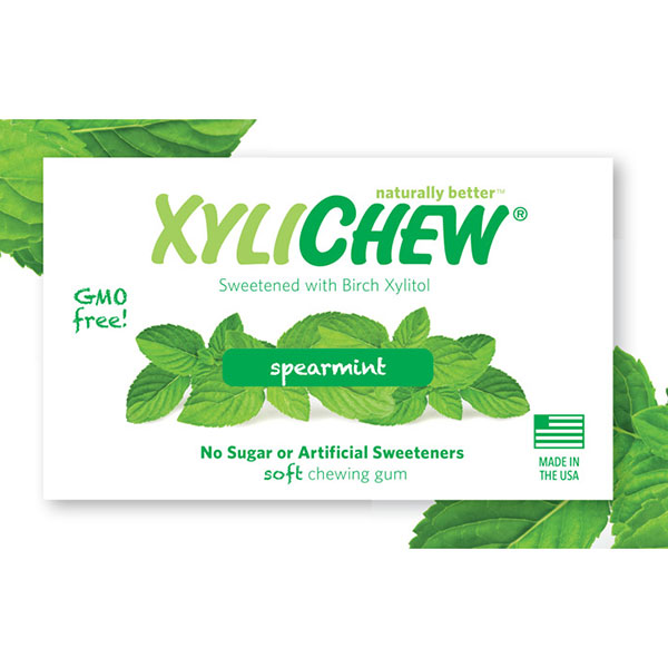 XyliChew Sugar Free Chewing Gum, Spearmint, 60 Pieces