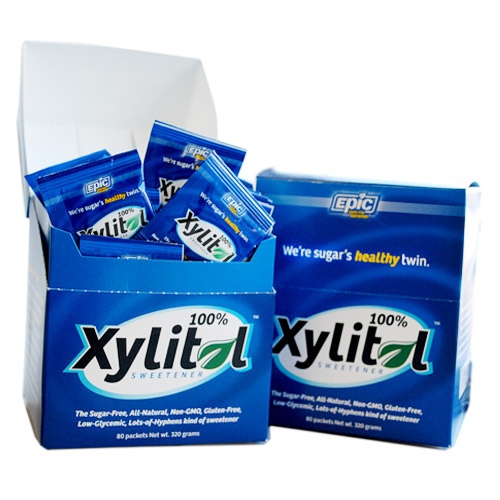 Xylitol Sweetener 100% , 80 Packets, Epic Dental (Epic Xylitol)
