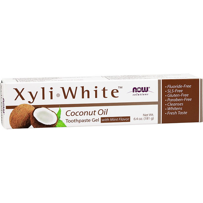 XyliWhite Coconut Oil Toothpaste Gel, Fluoride-Free, 6.4 oz, NOW Foods