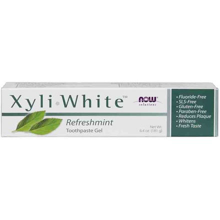 XyliWhite Refreshmint Toothpaste Gel, with Xylitol, Fluoride-Free, 6.4 oz, NOW Foods