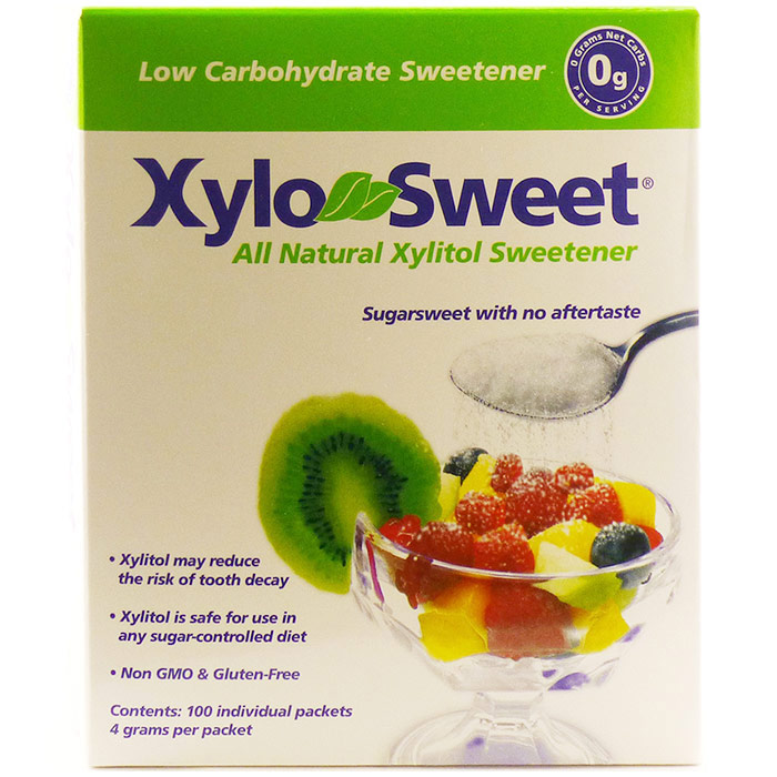XyloSweet All Natural Xylitol Sweetener, Low Carbohydrate, 100 Packets, Xlear