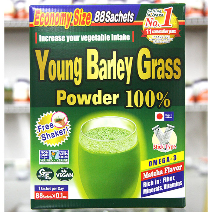 Yamamoto Kanpoh 100% Young Barley Grass Powder, 264 g (3 g x 88 Sachets)