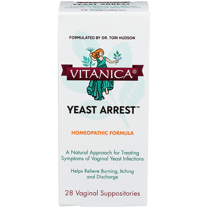 Yeast Arrest, Vaginal Support, 28 Vaginal Suppositories, Vitanica