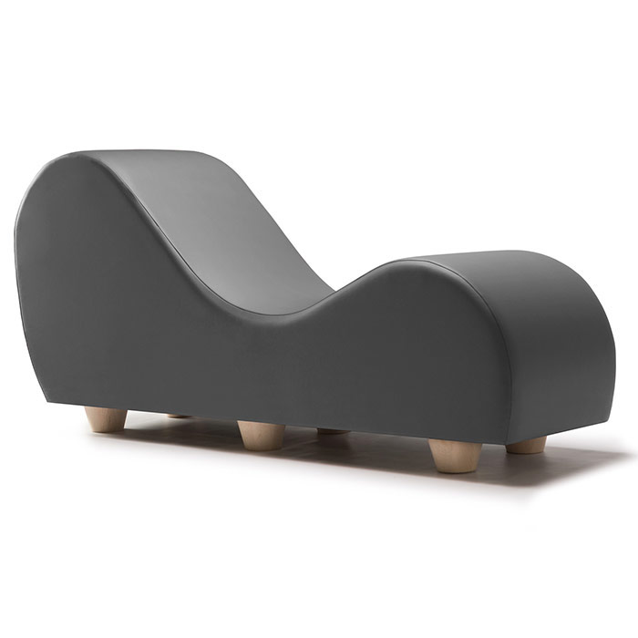 Yoga Chaise Sex Lounger W/Feet - Vinyl Charcoal, Liberator Bedroom Adventure Gear