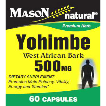 Mason Natural Yohimbe 500 mg, 60 Capsules, Mason Natural