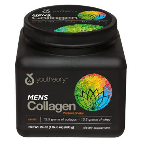 Youtheory Mens Collagen Protein Shake, Vanilla, 24 oz, Nutrawise Corporation