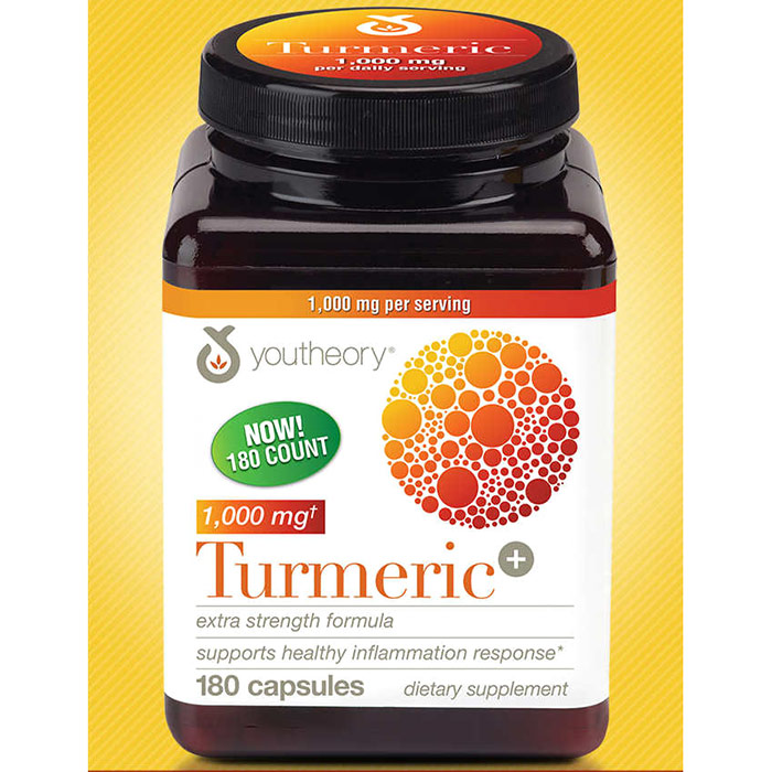 Youtheory Turmeric Extra Strength Formula 1000 mg, 180 Capsules
