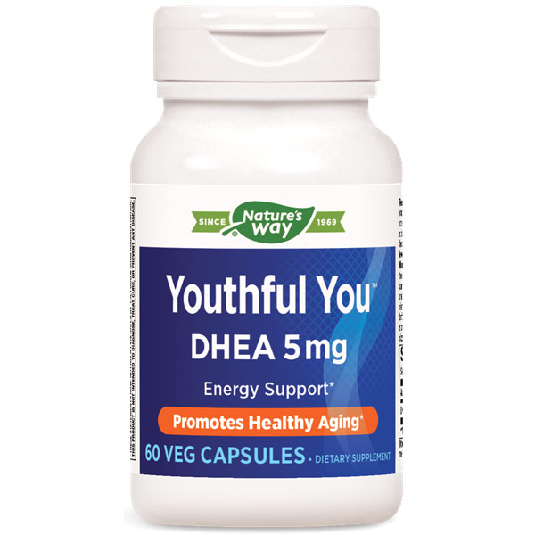 Youthful You DHEA 5 mg, 60 Veg Capsules, Enzymatic Therapy