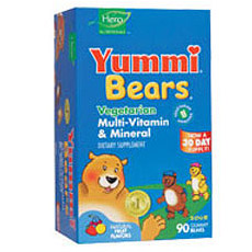 Yummi Bears Vegetarian Multi-Vitamin & Mineral 90 bears from Hero Nutritionals