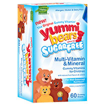 Yummi Bears Sugar-Free Multi-Vitamin & Mineral, Fruit Flavors, 60 Gummy Bears