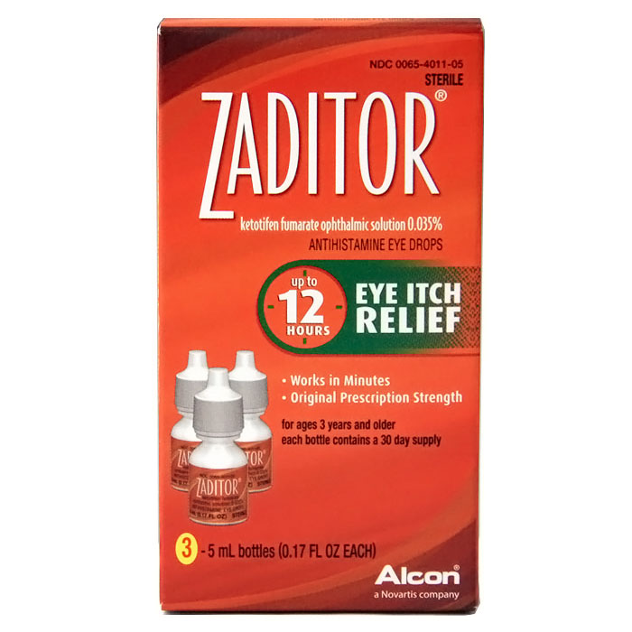 Zaditor Antihistamine Eye Drops, Eye Itch Relief, 5 ml x 3 Bottles