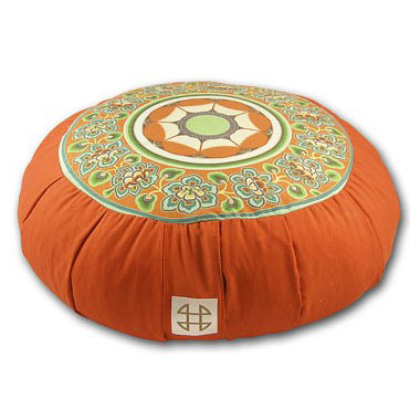 Relaxso Zafu Meditation Cushion, Toile Orange, Relaxso