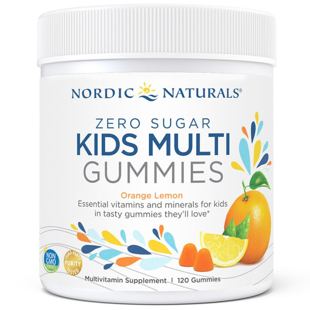 Zero Sugar Kids Multi Gummies, Multivitamin Supplement, 120 Gummies, Nordic Naturals