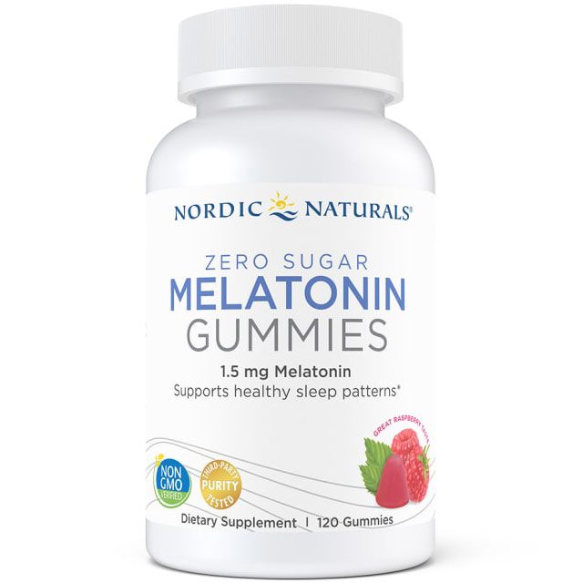 Zero Sugar Melatonin Gummies, Value Size, 120 Gummies, Nordic Naturals