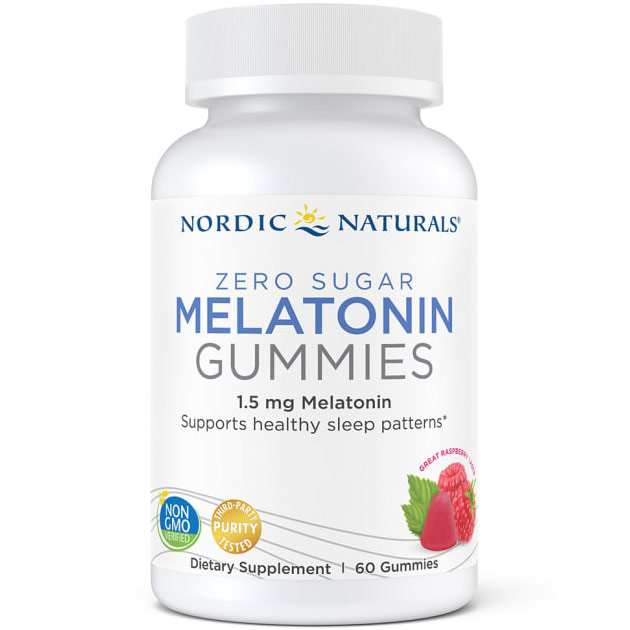 Zero Sugar Melatonin Gummies, 60 Gummies, Nordic Naturals