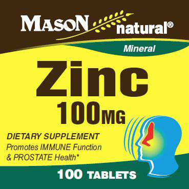 Zinc 100 mg, 100 Tablets, Mason Natural