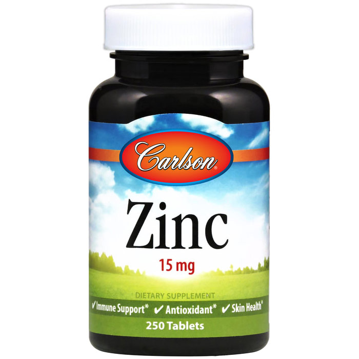 Zinc 15 mg, 250 Tablets, Carlson Labs