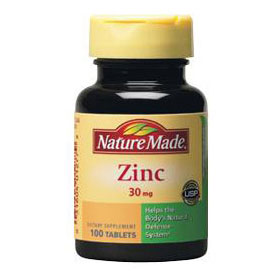 Nature Made Zinc 30 mg, 100 Tablets, Nature Made