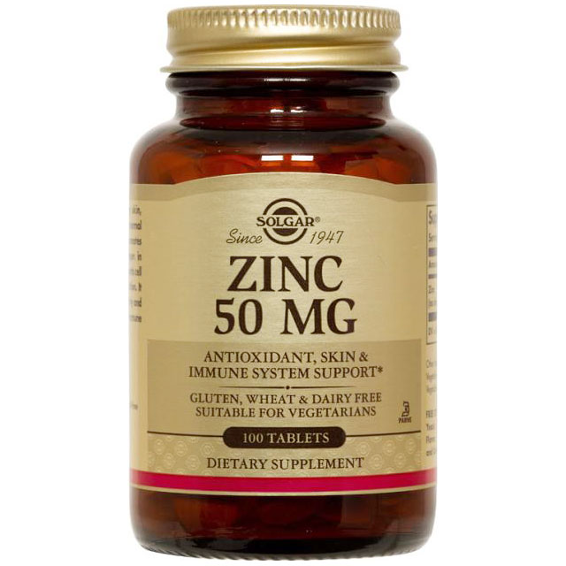 Zinc 50, 100 Tablets, Solgar