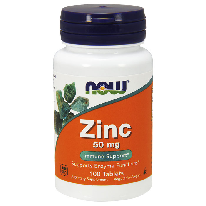 Zinc 50mg 100 Tabs, NOW Foods