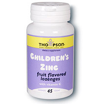 Zinc Childrens Lozenge with Vit C Fruit Flavor 45 loz, Thompson Nutritional Products
