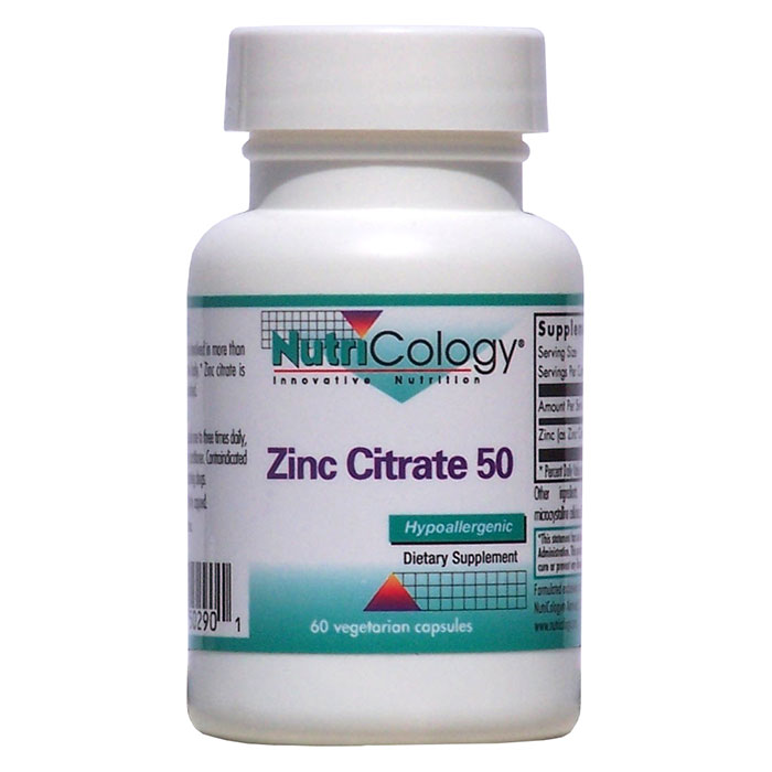Zinc Citrate 50mg 60 caps from NutriCology