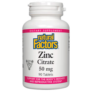 Natural Factors Zinc Citrate 50mg 90 Tablets, Natural Factors