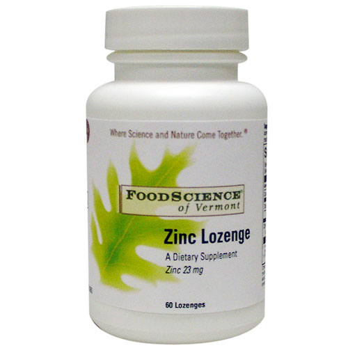 Zinc Lozenge, 60 Lozenges, FoodScience Of Vermont Day of health 116 s