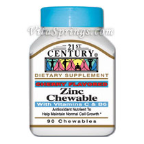 Zinc Lozenge with Vitamin C Cherry 90 Lozenges, 21st Century Health Care