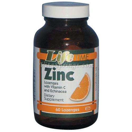 Zinc Lozenges with Vitamin C, 60 Tablets, LifeTime