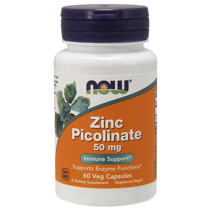 Zinc Picolinate 50mg 60 Caps, NOW Foods