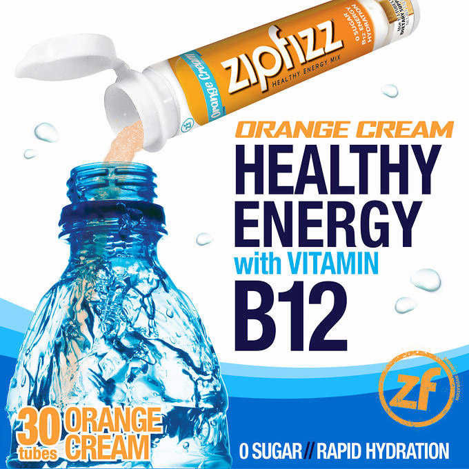 Zipfizz Healthy Energy Drink Mix, Orange Cream, 30 Tubes