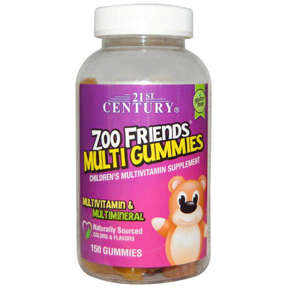 Zoo Friends Multi Gummies, Chewable Multivitamin for Children, 150 Gummies, 21st Century HealthCare