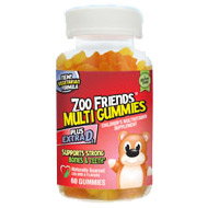 Zoo Friends Multi Gummies Plus Extra D3, Childrens Multivitamin Chewable, 60 Gummies, 21st Century HealthCare