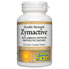 Natural Factors Zymactive Double Strength with Serrapeptase 30 Tablets, Natural Factors